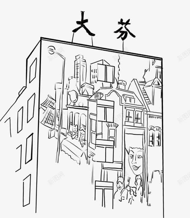 手绘大芬村png免抠素材_新图网 https://ixintu.com 建筑 手绘 深圳