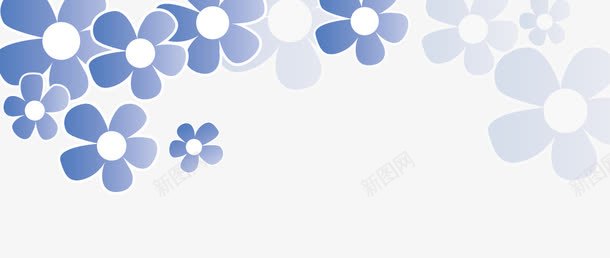 蓝色花瓣边框png免抠素材_新图网 https://ixintu.com 矢量花瓣 矢量边框 花卉 蓝色花瓣边框