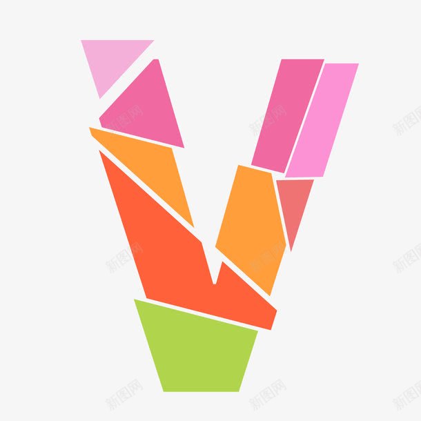 动感破裂字母Vpng免抠素材_新图网 https://ixintu.com 字母V 破裂字母