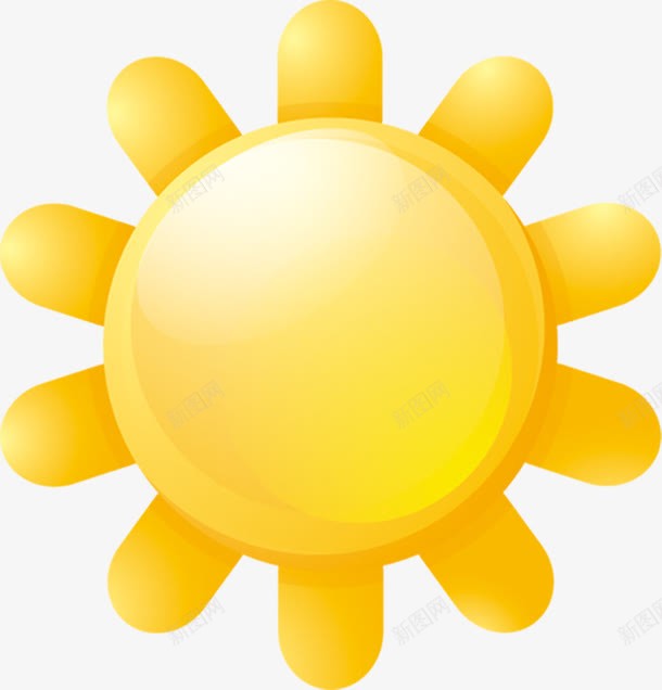 黄色太阳卡通太阳png免抠素材_新图网 https://ixintu.com 卡通 太阳 黄色