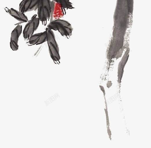 水墨荔枝插画png免抠素材_新图网 https://ixintu.com 插画 水墨 简约 荔枝