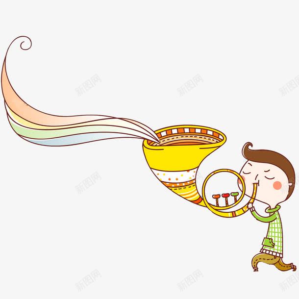 吹笛子的小孩png免抠素材_新图网 https://ixintu.com 吹笛子 小孩 手绘画 矢量装饰 装饰