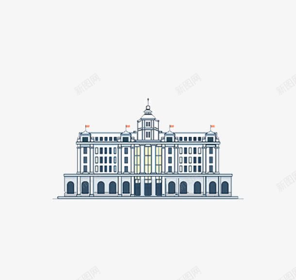 建筑大楼png免抠素材_新图网 https://ixintu.com 卡通 大楼 建筑 手绘 插画
