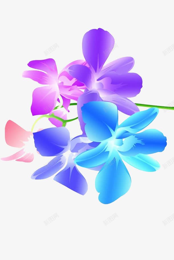 手绘杏花png免抠素材_新图网 https://ixintu.com 杏花 杏花花瓣 花 蓝色花