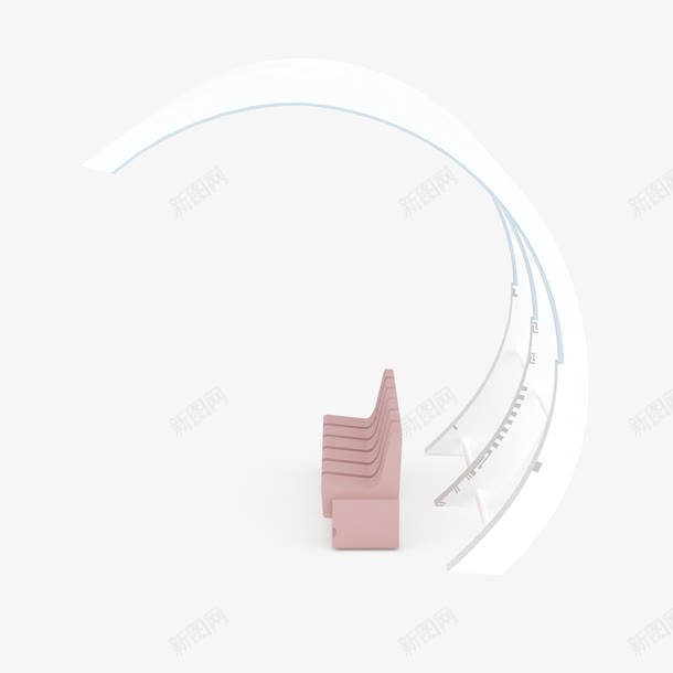 椭圆形时尚公交车站台png免抠素材_新图网 https://ixintu.com 公交 公交车 公交车站台 椭圆形时尚公交车站台 玻璃透明公交车站台 透明玻璃