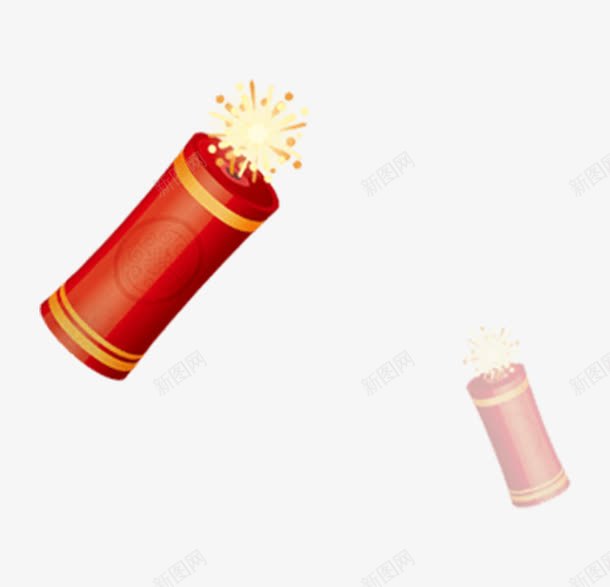 红色爆竹png免抠素材_新图网 https://ixintu.com 绾壊 鐑熻姳 鐖嗙 闉