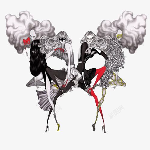 白色炫酷水彩时装画png免抠素材_新图网 https://ixintu.com 时装画 水彩 炫酷 白色