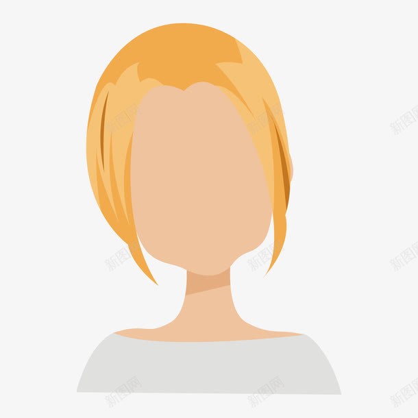 金色白领女假发png免抠素材_新图网 https://ixintu.com 女假发 白领 金色