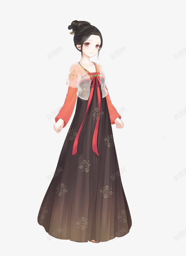 暖暖汉服卡通png免抠素材_新图网 https://ixintu.com 卡通 暖暖 汉服少女