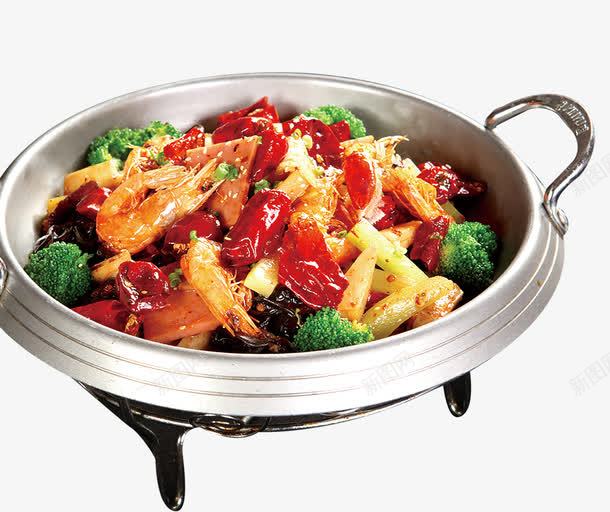 香辣小小虾png免抠素材_新图网 https://ixintu.com 中式料理 美食 虾 锅