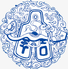 中国风八宝纹png免抠素材_新图网 https://ixintu.com 唯美 蓝色 高雅