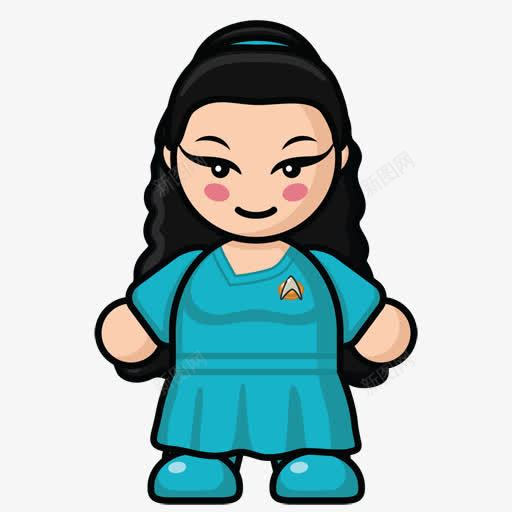 胖女人png免抠素材_新图网 https://ixintu.com 卡通 可爱 蓝衣服