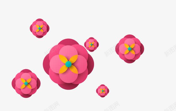 3D立体花朵装饰png免抠素材_新图网 https://ixintu.com 3D剪纸 3D微立体 3D新式背景 3D立体纸雕 3D立体花朵 3D视觉效果