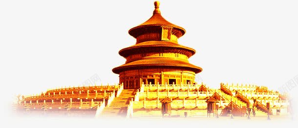 金色复古中国风建筑png免抠素材_新图网 https://ixintu.com 国风 复古 建筑 金色
