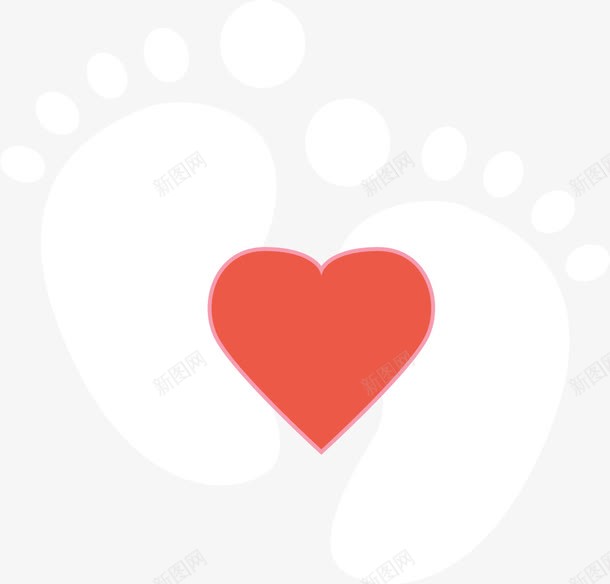 爱心脚印png免抠素材_新图网 https://ixintu.com 爱心 脚印 脚底板印 脚板印 赤脚印记 足迹