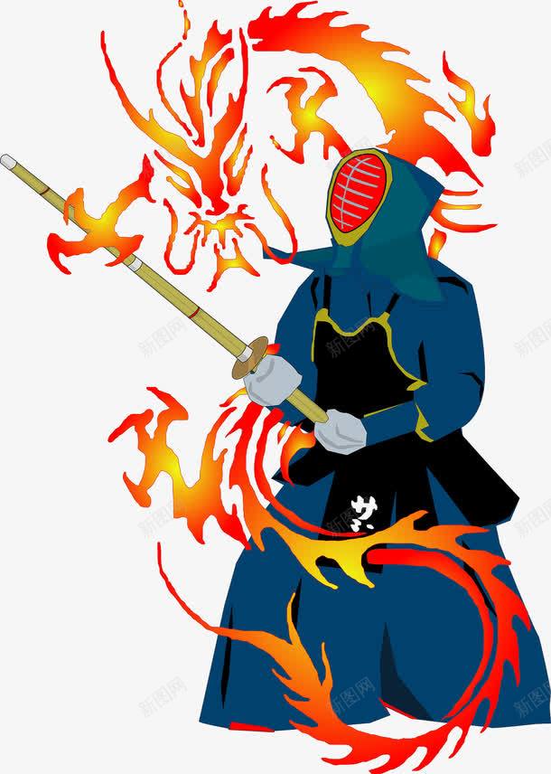 龙和剑术武士png免抠素材_新图网 https://ixintu.com 战棍 武术 龙