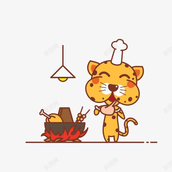 在烹饪的豹子png免抠素材_新图网 https://ixintu.com 厨师 烹饪 装饰 豹子 进食