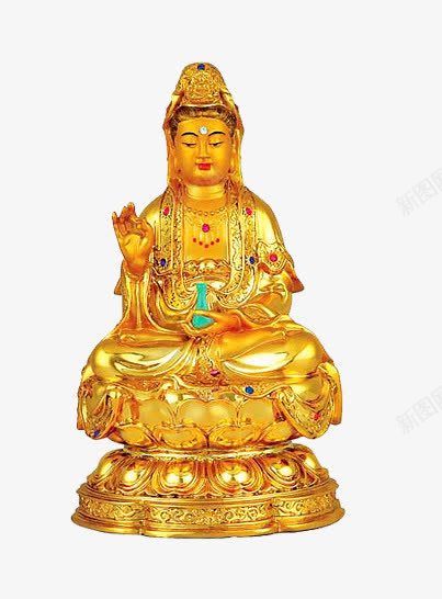 金色菩萨佛像png免抠素材_新图网 https://ixintu.com 佛像 菩萨 观音菩萨图片 金色