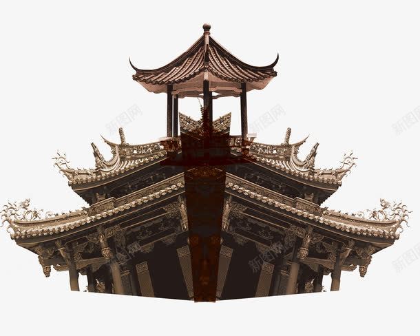 复古房子png免抠素材_新图网 https://ixintu.com 中国风 复古房子 屋子 装饰素材