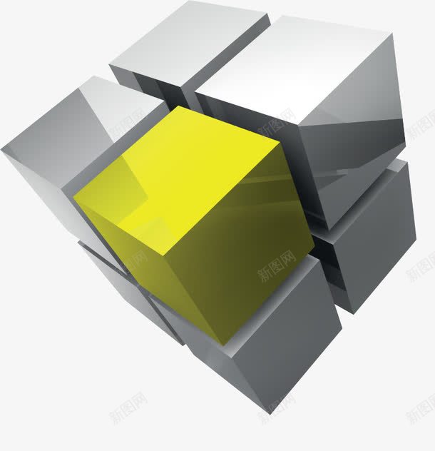 3D正方体png免抠素材_新图网 https://ixintu.com 3D 立体 魔方