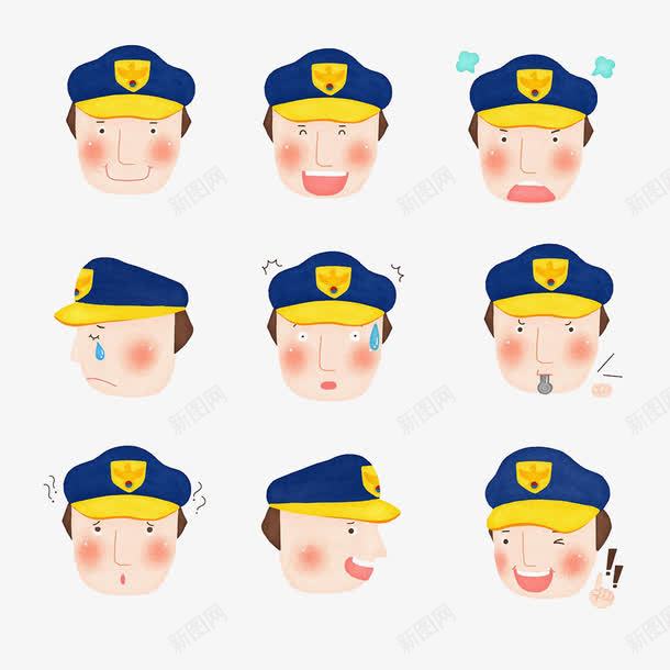 卡通手绘警察头png免抠素材_新图网 https://ixintu.com 卡通手绘 头 奉献 对党忠诚 尊敬 报效祖国 效忠 敬礼 爱国 警官 警察