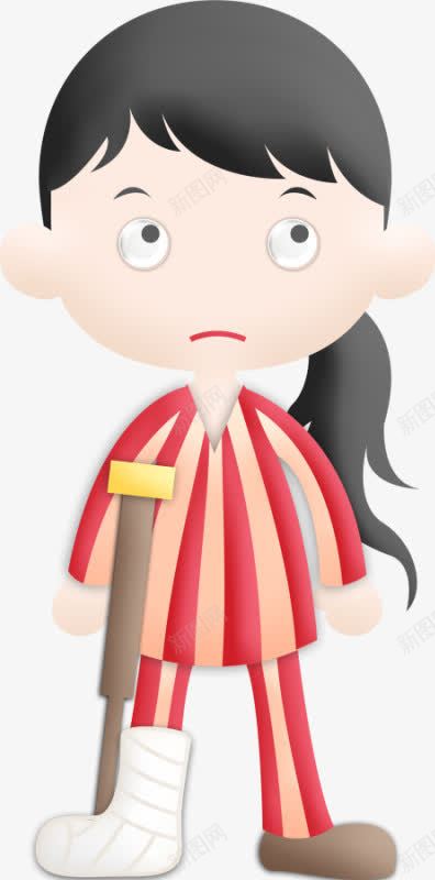 生病的女孩png免抠素材_新图网 https://ixintu.com 卡通 女孩 手绘 难过