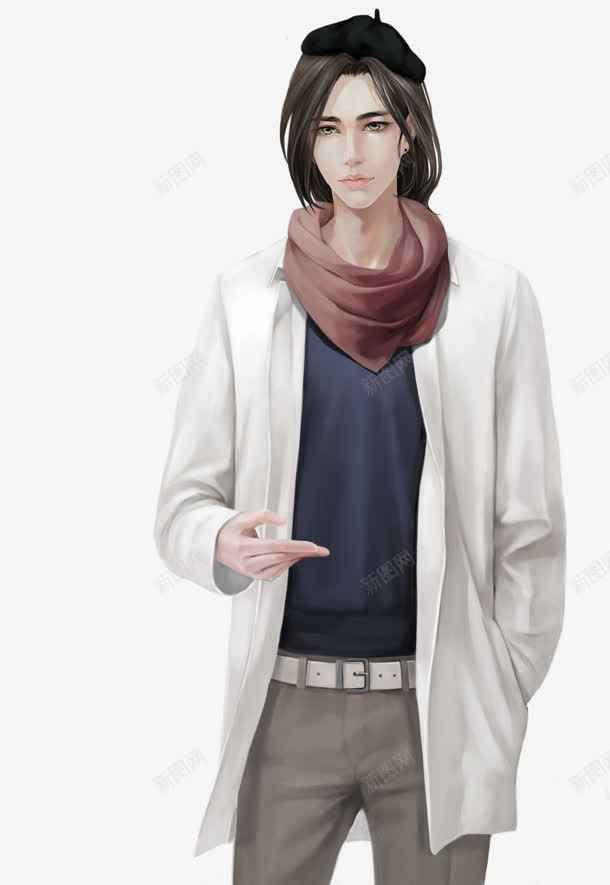 白衣画家手绘png免抠素材_新图网 https://ixintu.com 画家 白衣