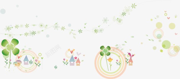 清新花边边框矢量图ai免抠素材_新图网 https://ixintu.com 四叶草 插图 花边 边框 矢量图