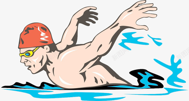 卡通游泳健将png免抠素材_新图网 https://ixintu.com 健将 卡通 游泳 简约