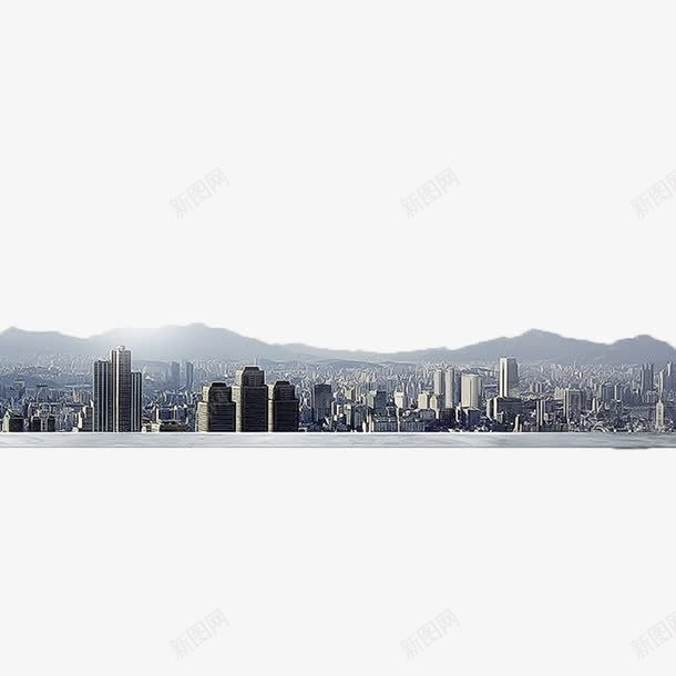 城市风景png免抠素材_新图网 https://ixintu.com 城市 山 雾
