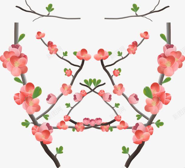 卡通手绘桃枝png免抠素材_新图网 https://ixintu.com 卡通 手绘 树枝 桃枝