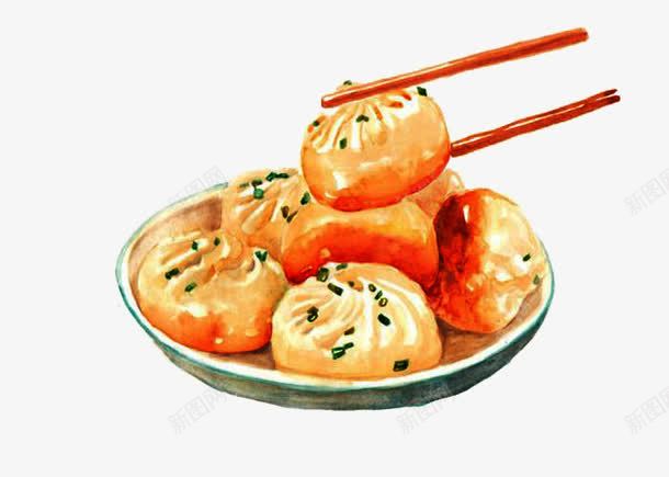 手绘的包子png免抠素材_新图网 https://ixintu.com png图形 png装饰 包子 手绘 盘子 装饰 食物