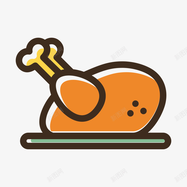 手绘鸡肉png免抠素材_新图网 https://ixintu.com 矢量装饰 装饰 装饰画 食物 鸡肉