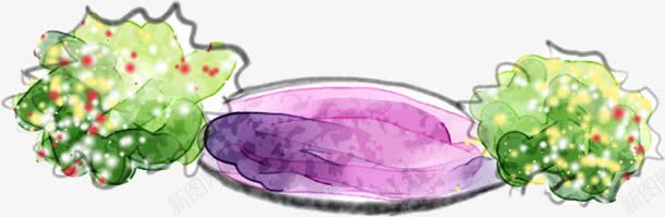 手绘卡通梦幻紫色草地png免抠素材_新图网 https://ixintu.com 卡通 梦幻 紫色 草地