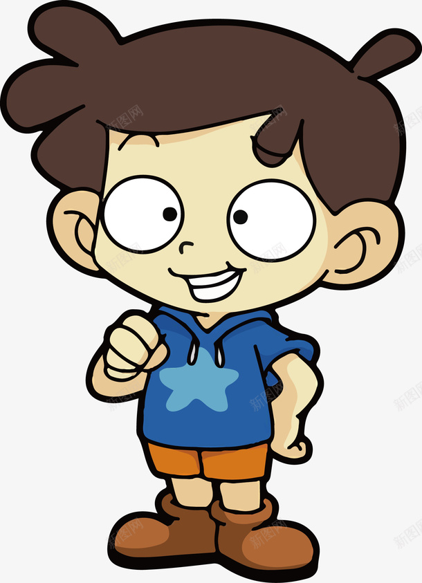 可爱卡通小男孩png免抠素材_新图网 https://ixintu.com PNG 卡通 可爱 大头 小男孩