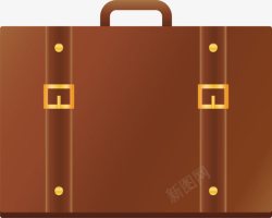 棕色旅游季行李箱矢量图素材
