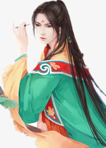 绿衣长发画眉儒雅帅哥png免抠素材_新图网 https://ixintu.com 儒雅 帅哥 画眉 绿衣 长发