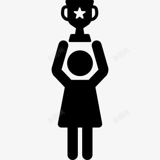 女人拿着杯图标png_新图网 https://ixintu.com 人杯奖 冠军 赢得大奖