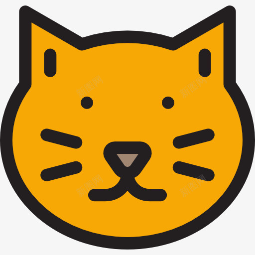 手绘老虎png免抠素材_新图网 https://ixintu.com 动物 老虎 表情 黄色