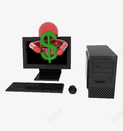 电脑赚钱png免抠素材_新图网 https://ixintu.com 主机 交易 成功