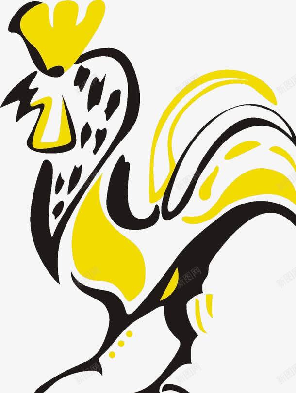 大公鸡png免抠素材_新图网 https://ixintu.com 大公鸡 手绘 黑黄