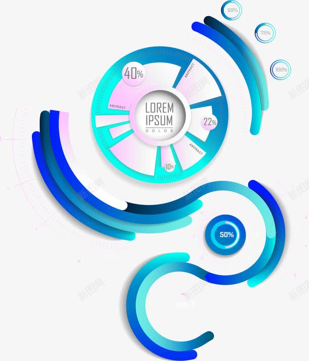 商务科技创意图形png免抠素材_新图网 https://ixintu.com png 创意 商务 标注线 矢量素材 科技