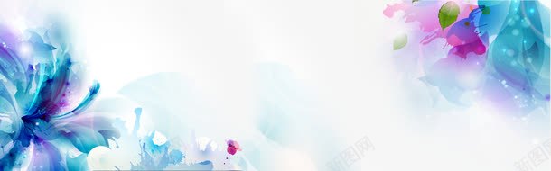 蓝粉渐变笔墨式花卉装饰背景图案psd免抠素材_新图网 https://ixintu.com 笔墨式 背景图案 花卉 蓝粉渐变 装饰