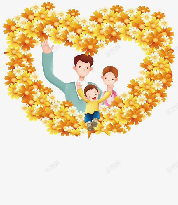 手绘心形小雏菊全家福图案矢量图ai免抠素材_新图网 https://ixintu.com 全家福 图案 小雏菊 心形 手绘 矢量图