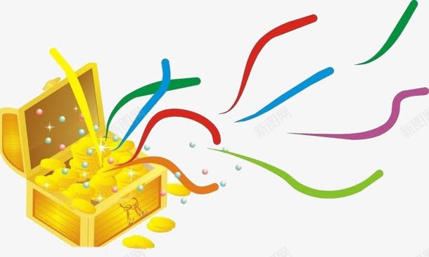 金色耀眼的宝箱png免抠素材_新图网 https://ixintu.com 宝箱 宝箱矢量素材 耀眼 金色