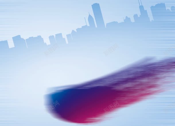 平面海报背景png免抠素材_新图网 https://ixintu.com 城市剪影 墨迹元素 背景图