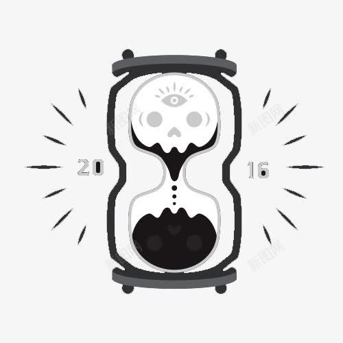 黑色灵异感的沙漏psd免抠素材_新图网 https://ixintu.com 时间 沙漏 灵异感 简约风格 黑色