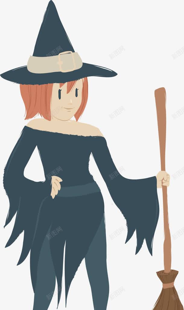长袍女巫png免抠素材_新图网 https://ixintu.com 万圣节 女巫 矢量png 长袍女巫 魔法女巫 黑色女巫