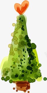 手绘绿色爱心植物装饰png免抠素材_新图网 https://ixintu.com 植物 爱心 绿色 装饰