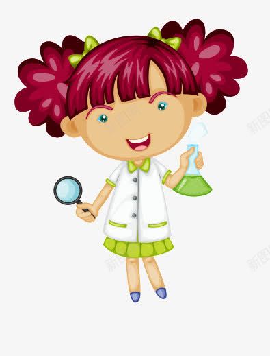 卡通女孩化学实验png免抠素材_新图网 https://ixintu.com 化学 卡通 卡通人物 女孩 实验